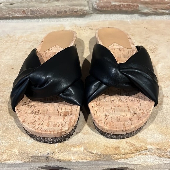 Flattered Lou Twisted Crossover Cork Vegan Leather Sandals - Picture 4 of 7